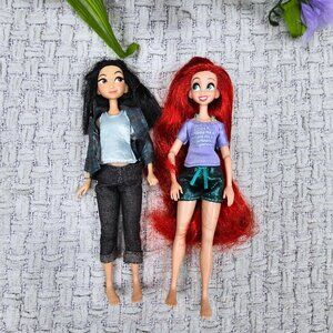 Disney Comfy Princesses Dolls Mulan & Ariel Ralph Breaks the Internet 6.5”